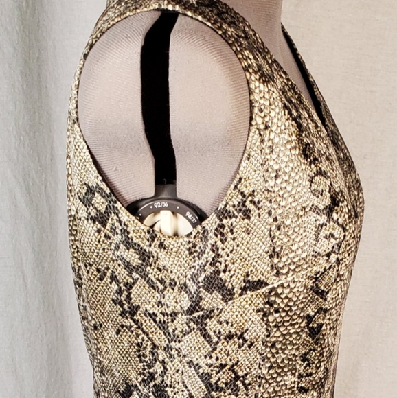 TRIO NEW YORK Exotic GRN/BLK Python Print Dress SM - Picture 13 of 15